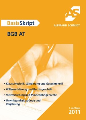 Buchcover BasisSkript BGB AT | Christoph Pechstein | EAN 9783867521550 | ISBN 3-86752-155-7 | ISBN 978-3-86752-155-0