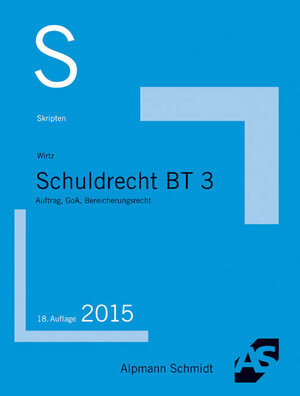Buchcover Skript Schuldrecht BT 3 | Tobias Wirtz | EAN 9783867524131 | ISBN 3-86752-413-0 | ISBN 978-3-86752-413-1