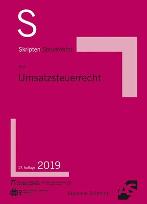 Buchcover Skript Umsatzsteuerrecht | Wolfram Reiß | EAN 9783867526739 | ISBN 3-86752-673-7 | ISBN 978-3-86752-673-9