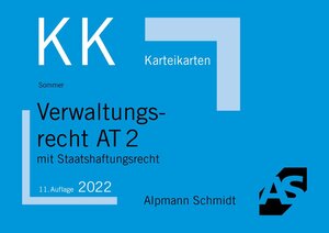 Buchcover Karteikarten Verwaltungsrecht AT 2 | Christian Sommer | EAN 9783867527453 | ISBN 3-86752-745-8 | ISBN 978-3-86752-745-3
