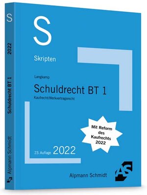 Buchcover Skript Schuldrecht BT 1 | Tobias Langkamp | EAN 9783867528078 | ISBN 3-86752-807-1 | ISBN 978-3-86752-807-8