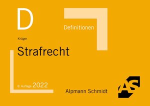 Buchcover Definitionen Strafrecht | Rolf Krüger | EAN 9783867528337 | ISBN 3-86752-833-0 | ISBN 978-3-86752-833-7
