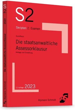 Buchcover Die staatsanwaltliche Assessorklausur | Rainer Kock | EAN 9783867528689 | ISBN 3-86752-868-3 | ISBN 978-3-86752-868-9