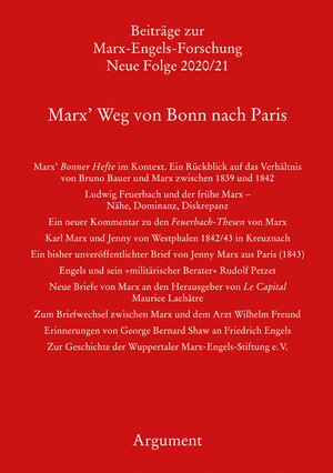 Buchcover Marx’ Weg von Bonn nach Paris  | EAN 9783867546874 | ISBN 3-86754-687-8 | ISBN 978-3-86754-687-4