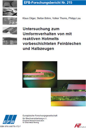 Buchcover Untersuchung zum Umformverhalten von mit reaktiven Hotmelts vorbeschichteten Feinblechen und Halbzeugen | Klaus Dilger | EAN 9783867761727 | ISBN 3-86776-172-8 | ISBN 978-3-86776-172-7
