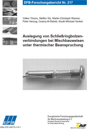 Buchcover Auslegung von Schließringbolzenverbindungen bei Mischbauweisen unter thermischer Beanspruchung | Volker Thoms | EAN 9783867761741 | ISBN 3-86776-174-4 | ISBN 978-3-86776-174-1