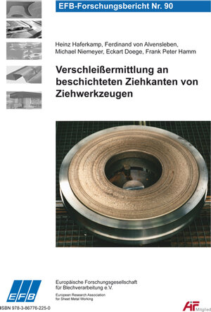 Buchcover Verschleißermittlung an beschichteten Ziehkanten von Ziehwerkzeugen | Heinz Haferkamp | EAN 9783867762250 | ISBN 3-86776-225-2 | ISBN 978-3-86776-225-0