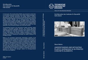 Buchcover Understanding and mitigating plastic shrinkage in 3D-printed concrete elements | Slava Markin | EAN 9783867807760 | ISBN 3-86780-776-0 | ISBN 978-3-86780-776-0