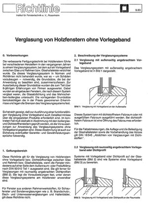 Buchcover ift-Richtlinie - Verglasung von Holzfenstern ohne Vorlegeband | ift Roseneheim GmbH | EAN 9783867910446 | ISBN 3-86791-044-8 | ISBN 978-3-86791-044-6