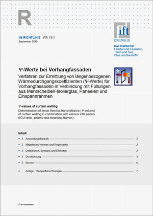 Buchcover ift-Richtlinie WA-13/1 | ift Rosenheim GmbH | EAN 9783867911788 | ISBN 3-86791-178-9 | ISBN 978-3-86791-178-8
