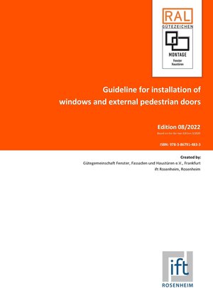 Buchcover Guideline for installation of windows and external pedestrian doors, Edition 8/2022  | EAN 9783867914833 | ISBN 3-86791-483-4 | ISBN 978-3-86791-483-3