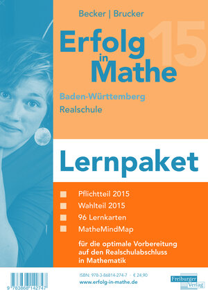 Buchcover Erfolg in Mathe: Realschulabschluss Mathematik Baden-Württemberg Lernpaket 2015 | Wolfgang Becker | EAN 9783868142747 | ISBN 3-86814-274-6 | ISBN 978-3-86814-274-7