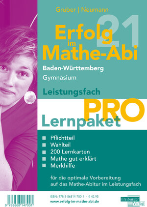 Buchcover Erfolg im Mathe-Abi 2021 Lernpaket Leistungsfach 'Pro' Baden-Württemberg Gymnasium | Helmut Gruber | EAN 9783868147001 | ISBN 3-86814-700-4 | ISBN 978-3-86814-700-1