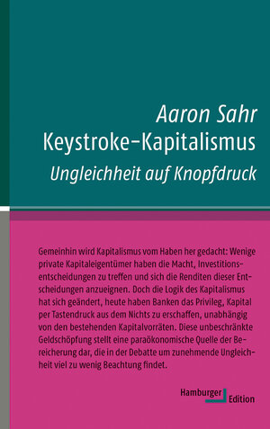 Buchcover Keystroke-Kapitalismus | Aaron Sahr | EAN 9783868543155 | ISBN 3-86854-315-5 | ISBN 978-3-86854-315-5