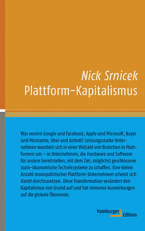 Buchcover Plattform-Kapitalismus | Nick Srnicek | EAN 9783868543216 | ISBN 3-86854-321-X | ISBN 978-3-86854-321-6