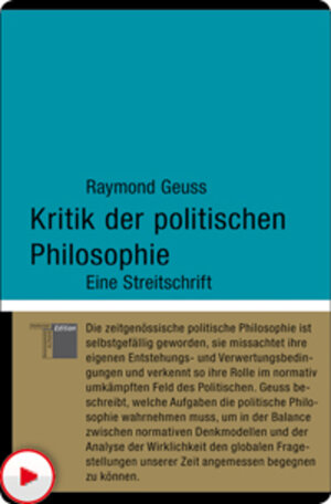 Buchcover Kritik der politischen Philosophie | Raymond Geuss | EAN 9783868545234 | ISBN 3-86854-523-9 | ISBN 978-3-86854-523-4