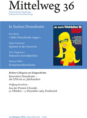 Buchcover Mittelweg 36. Zeitschrift des Hamburger Instituts für Sozialforschung | Jens Hacke | EAN 9783868547375 | ISBN 3-86854-737-1 | ISBN 978-3-86854-737-5