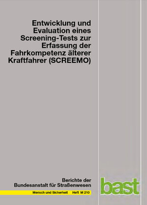 Buchcover Entwicklung und Evaluation eines Screening-Tests zur Erfassung der Fahrkompetenz älterer Kraftfahrer (SCREEMO) | Tülin Engin | EAN 9783869180427 | ISBN 3-86918-042-0 | ISBN 978-3-86918-042-7