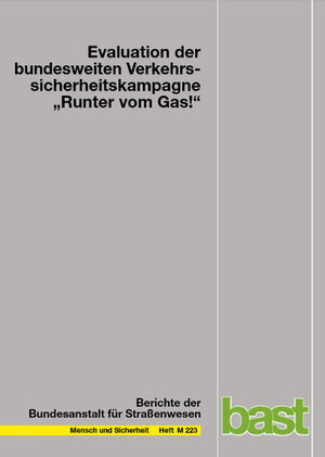 Buchcover Evaluation der bundesweiten Verkehrssicherheitskampagne "Runter vom Gas!" | Christoph Klimmt | EAN 9783869182315 | ISBN 3-86918-231-8 | ISBN 978-3-86918-231-5