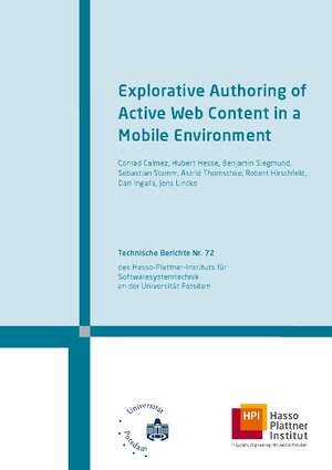 Buchcover Explorative authoring of Active Web content in a mobile environment | Conrad Calmez | EAN 9783869562322 | ISBN 3-86956-232-3 | ISBN 978-3-86956-232-2