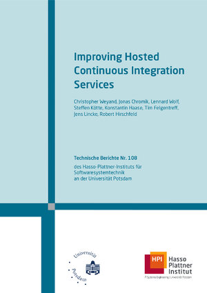 Buchcover Improving hosted continuous integration services | Christopher Weyand | EAN 9783869563770 | ISBN 3-86956-377-X | ISBN 978-3-86956-377-0