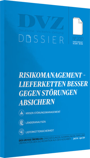 Buchcover DVZ-Dossier: Risikomanagement – Lieferketten besser gegen Störungen absichern | EAN 9783871546785 | ISBN 3-87154-678-X | ISBN 978-3-87154-678-5