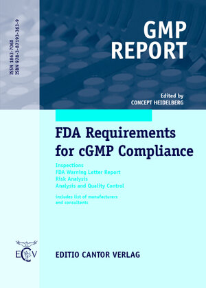 Buchcover FDA Requirements for cGMP Compliance | Gerhard Becker | EAN 9783871933639 | ISBN 3-87193-363-5 | ISBN 978-3-87193-363-9