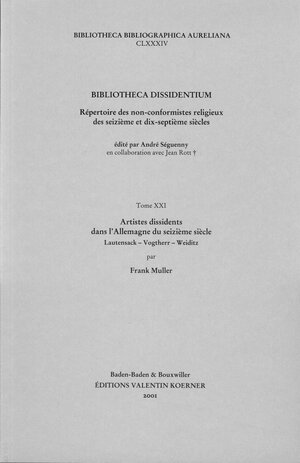 Buchcover Bibliotheca Dissidentium XXI | Frank Muller | EAN 9783873201842 | ISBN 3-87320-184-4 | ISBN 978-3-87320-184-2