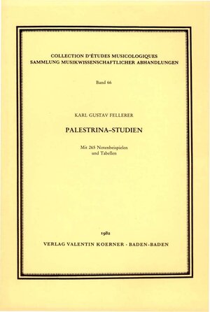 Buchcover Palestrina-Studien | Karl G Fellerer | EAN 9783873205666 | ISBN 3-87320-566-1 | ISBN 978-3-87320-566-6