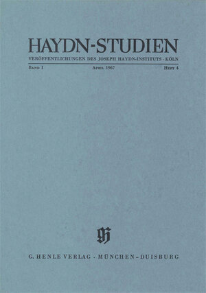 Buchcover Haydn Studien. Veröffentlichungen des Joseph Haydn-Instituts Köln. Band I, Heft 4, April 1967 | Anke Riedel-Martiny | EAN 9783873281356 | ISBN 3-87328-135-X | ISBN 978-3-87328-135-6