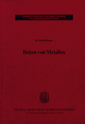 Buchcover Beizen von Metallen | Rafael Rituper | EAN 9783874800785 | ISBN 3-87480-078-4 | ISBN 978-3-87480-078-5