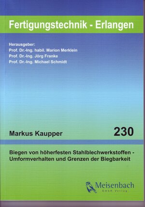 Buchcover Biegen von höherfesten Stahlblechwerkstoffen – Umformverhalten und Grenzen der Biegbarkeit | Markus Kaupper | EAN 9783875253399 | ISBN 3-87525-339-6 | ISBN 978-3-87525-339-9