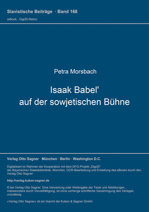 Buchcover Isaak Babel' auf der sowjetischen Bühne | Petra Morsbach | EAN 9783876902586 | ISBN 3-87690-258-4 | ISBN 978-3-87690-258-6