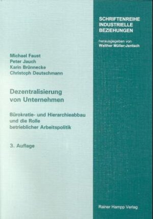 Buchcover Dezentralisierung von Unternehmen | Michael Faust | EAN 9783879883837 | ISBN 3-87988-383-1 | ISBN 978-3-87988-383-7