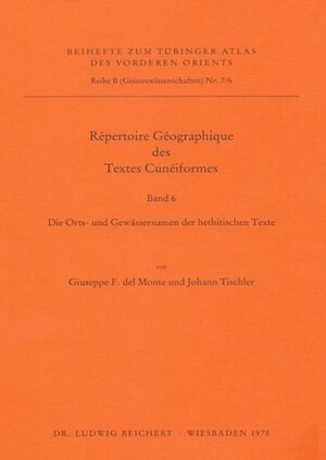 Buchcover Répertoire Géographique des Textes Cunéiformes | Giuseppe F. del Monte | EAN 9783882265620 | ISBN 3-88226-562-0 | ISBN 978-3-88226-562-0