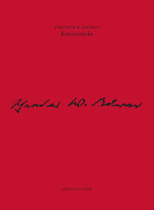 Buchcover Klavierstücke | Theodor W. Adorno | EAN 9783883776897 | ISBN 3-88377-689-0 | ISBN 978-3-88377-689-7