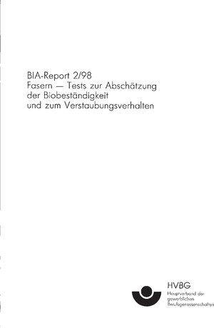 Buchcover BIA-Report 2/98: Fasern | Hartwig Muhle | EAN 9783883834627 | ISBN 3-88383-462-9 | ISBN 978-3-88383-462-7