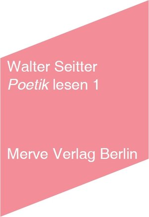 Buchcover Poetik lesen 1 | Walter Seitter | EAN 9783883962788 | ISBN 3-88396-278-3 | ISBN 978-3-88396-278-8