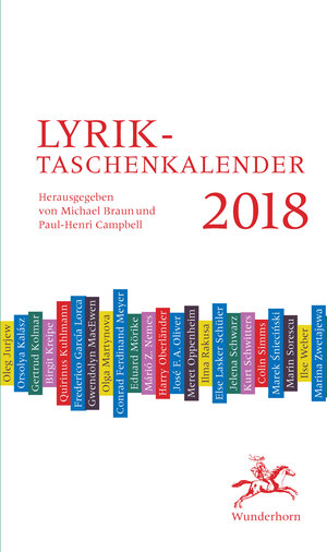 Buchcover Lyrik-Taschenkalender 2018 | Yevgenly Breyger | EAN 9783884235591 | ISBN 3-88423-559-1 | ISBN 978-3-88423-559-1