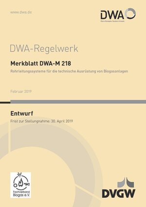 Buchcover Merkblatt DWA-M 218 Rohrleitungssysteme für die technische Ausrüstung von Biogasanlagen (Entwurf)  | EAN 9783887217754 | ISBN 3-88721-775-6 | ISBN 978-3-88721-775-4