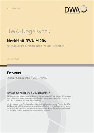 Buchcover Merkblatt DWA-M 206 Automatisierung der chemischen Phosphatelimination (Entwurf)  | EAN 9783887219215 | ISBN 3-88721-921-X | ISBN 978-3-88721-921-5