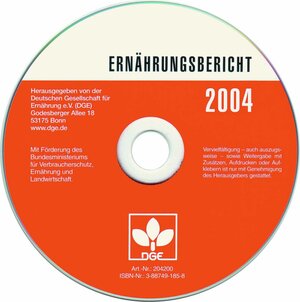 Buchcover Ernährungsbericht 2004  | EAN 9783887491857 | ISBN 3-88749-185-8 | ISBN 978-3-88749-185-7