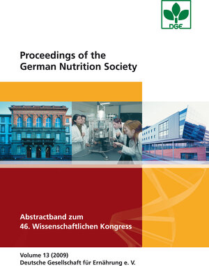 Buchcover Proceedings of the German Nutrition Society - Volume 13 (2009)  | EAN 9783887492151 | ISBN 3-88749-215-3 | ISBN 978-3-88749-215-1