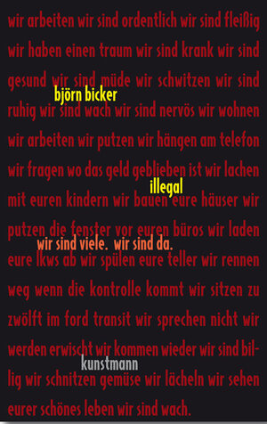 Buchcover Illegal | Björn Bicker | EAN 9783888978494 | ISBN 3-88897-849-1 | ISBN 978-3-88897-849-4