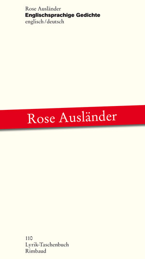 Buchcover Englischsprachige Gedichte | Rose Ausländer | EAN 9783890863535 | ISBN 3-89086-353-1 | ISBN 978-3-89086-353-5