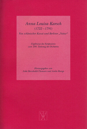 Buchcover Anna Louisa Karsch (1722 - 1791). Von schlesischer Kunst und Berliner »Natur«  | EAN 9783892440383 | ISBN 3-89244-038-7 | ISBN 978-3-89244-038-3