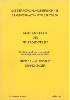 Buchcover Hochtemperaturverhalten von Beton- und Spannstählen | Ferdinand S Rostasy | EAN 9783892880820 | ISBN 3-89288-082-4 | ISBN 978-3-89288-082-0
