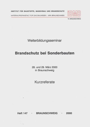 Buchcover Weiterbildungsseminar Brandschutz bei Sonderbauten  | EAN 9783892881261 | ISBN 3-89288-126-X | ISBN 978-3-89288-126-1