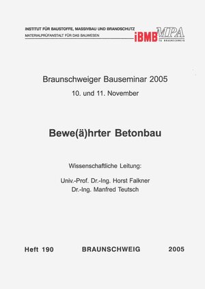 Buchcover Braunschweiger Bauseminar 2005: 10. und 11. November  | EAN 9783892881728 | ISBN 3-89288-172-3 | ISBN 978-3-89288-172-8