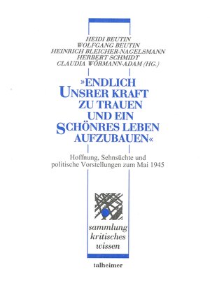Buchcover "Endlich unsrer Kraft zu trauen und ein schönres Leben aufzubauen" | Jost Hermand | EAN 9783893761661 | ISBN 3-89376-166-7 | ISBN 978-3-89376-166-1